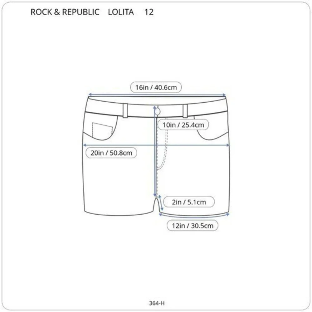 Rock & Republic Cut Off Jean Shorts‎ Blue White Native Lolita Stretch 12